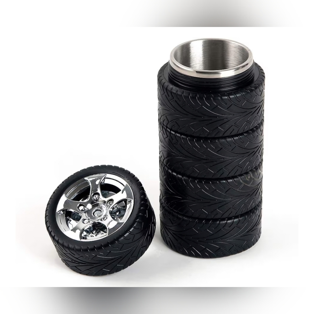 🩵💚Tire Coffee & Tea Mug Stainless Steel Interior Durable🩵💚‎